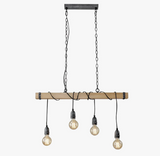 Lámpara Colgante Nórdica de Madera – 4 Luces LED
