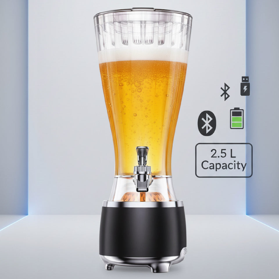 Torre Dispensadora de Cerveza con Parlante Bluetooth e Iluminación LED