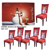 SET MANTEL +  6 FUNDAS  SILLA NAVIDEÑAS
