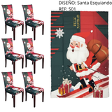 SET MANTEL +  6 FUNDAS  SILLA NAVIDEÑAS