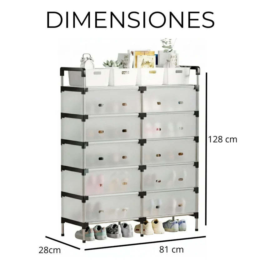👞 Zapatero Doble de 6 Niveles – Organizador Modular