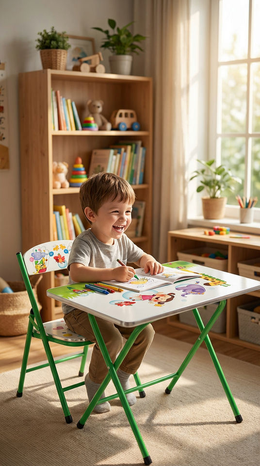 SET ESCRITORIO + SILLA PLEGABLE INFANTIL