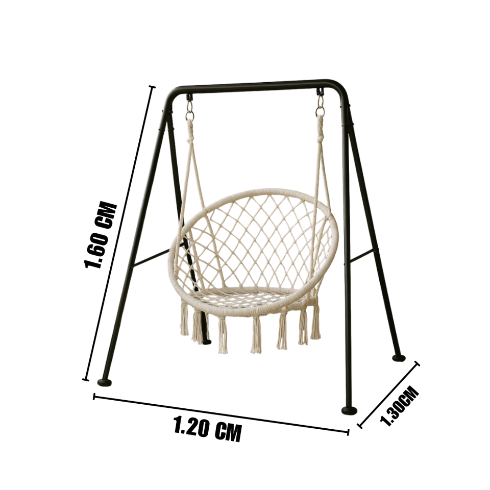 Silla Hamaca Colgante con Soporte Metálico