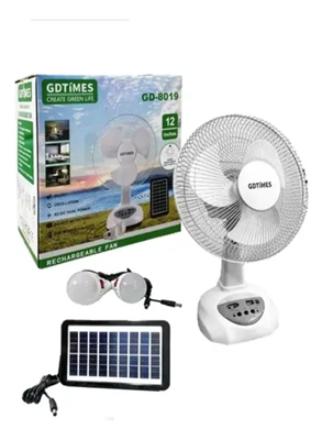 ☀️ Ventilador Solar con 2 Bombillos LED