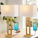 Set de 2 Lámparas Doradas Inteligentes con Puertos USB