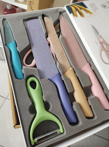 Set De Cuchillos Colores Pastel