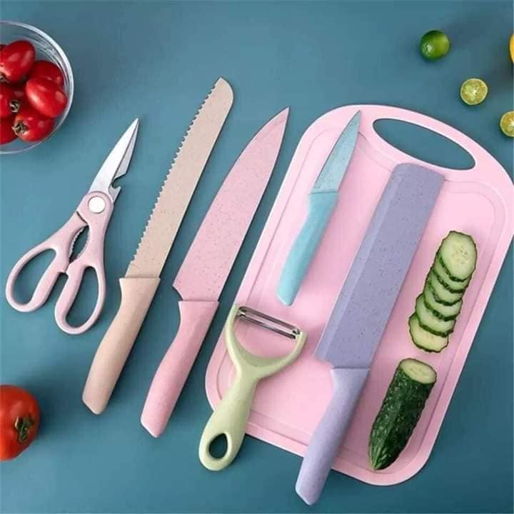 Set De Cuchillos Colores Pastel